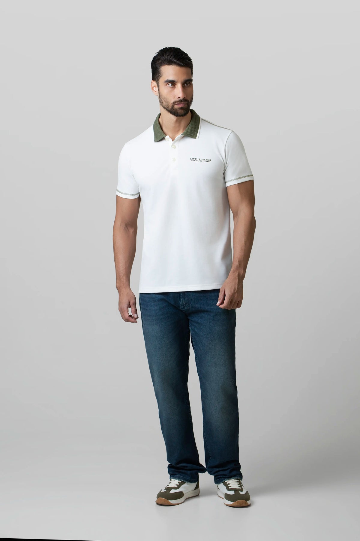 POLO MANGA CORTA COLOR IVORY