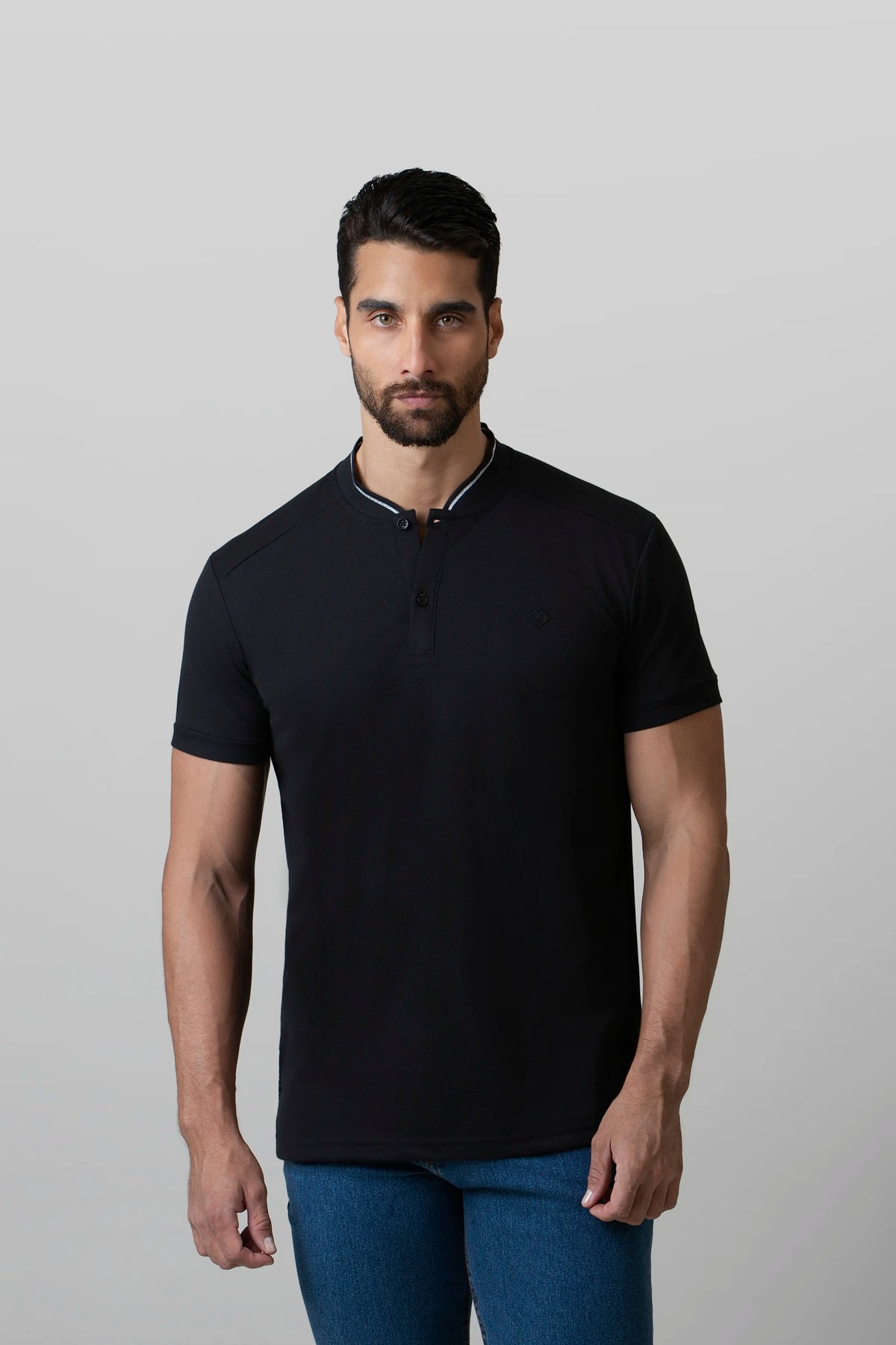 POLO MANGA CORTA COLOR NEGRO