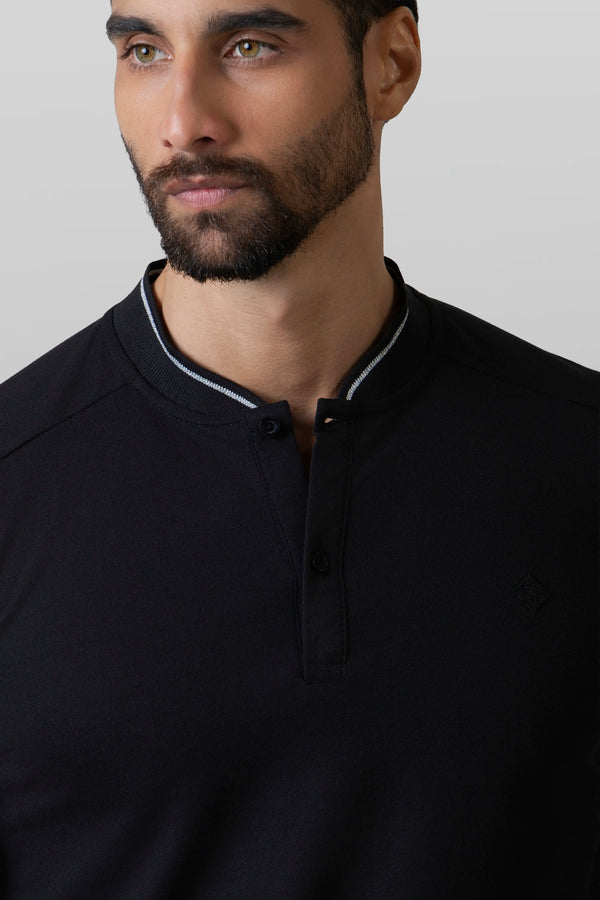 POLO MANGA CORTA COLOR NEGRO