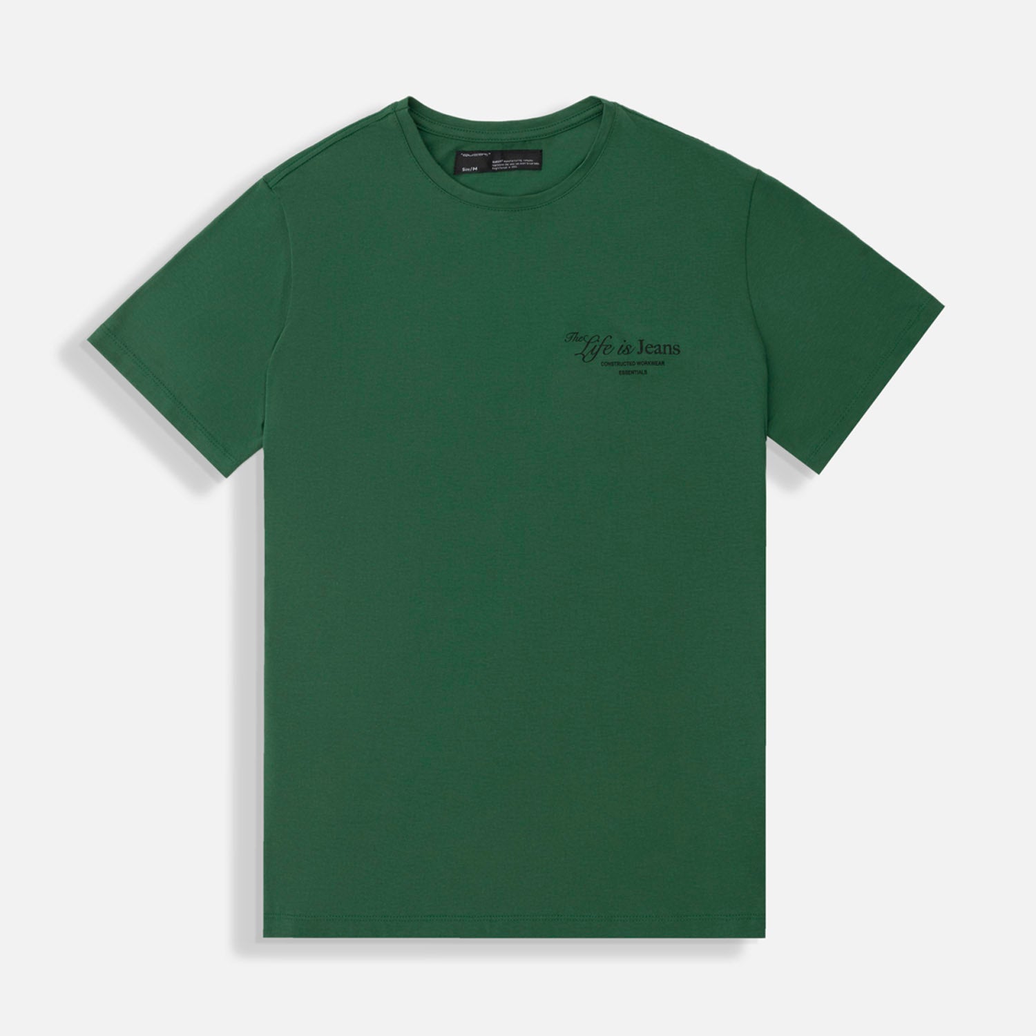 CAMISETA ESPECIAL ESTAMPADO LOCALIZADO COLOR VERDE PRADERA