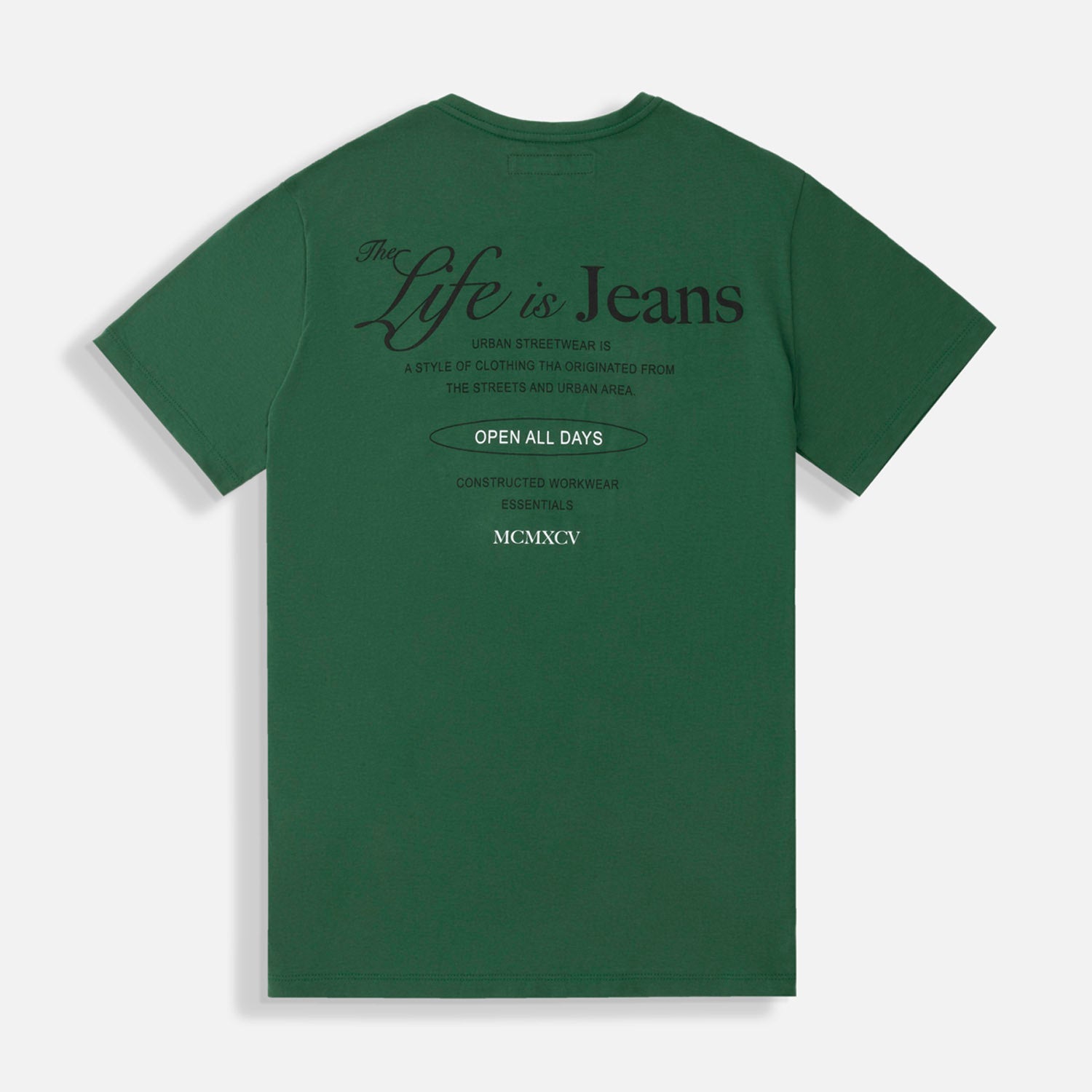 CAMISETA ESPECIAL ESTAMPADO LOCALIZADO COLOR VERDE PRADERA
