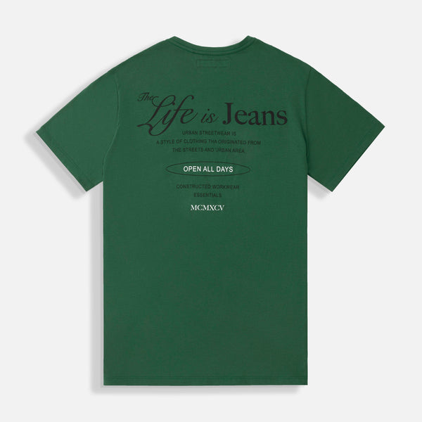 CAMISETA ESPECIAL ESTAMPADO LOCALIZADO COLOR VERDE PRADERA