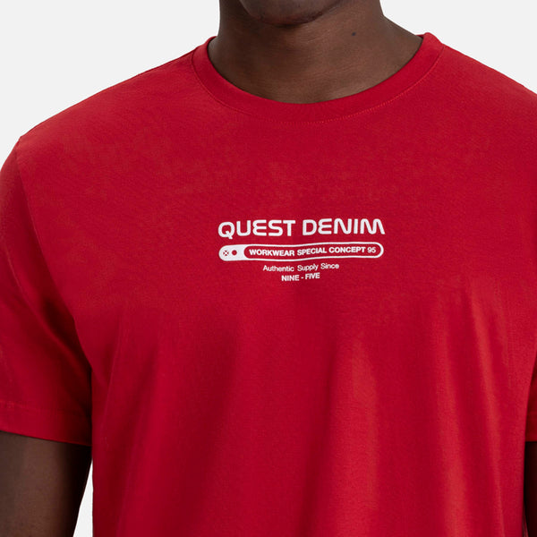 CAMISETA ESPECIAL ESTAMPADO LOCALIZADO COLOR ROJO