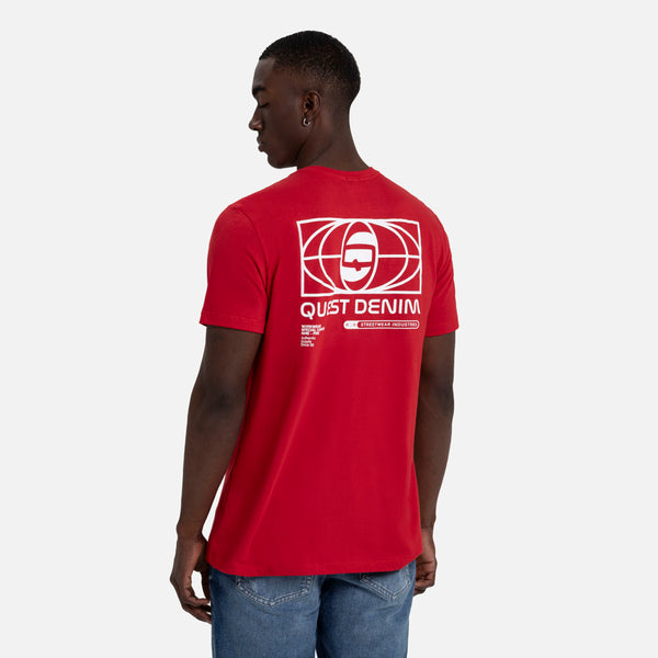CAMISETA ESPECIAL ESTAMPADO LOCALIZADO COLOR ROJO