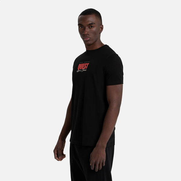 CAMISETA ESPECIAL ESTAMPADO LOCALIZADO COLOR NEGRO