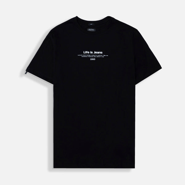 CAMISETA ESPECIAL ESTAMPADO LOCALIZADO COLOR NEGRO
