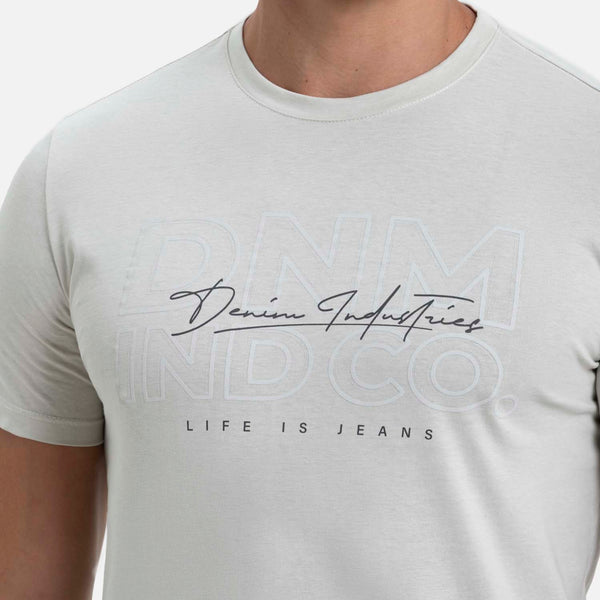 CAMISETA ESPECIAL ESTAMPADO LOCALIZADO COLOR AVENA