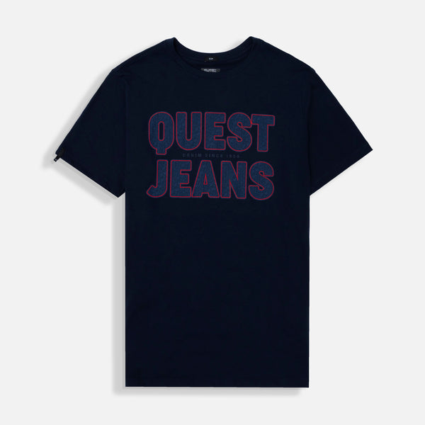 CAMISETA ESPECIAL ESTAMPADO LOCALIZADO COLOR AZUL OSCURO