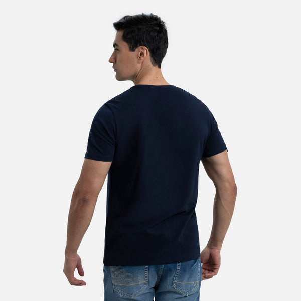 CAMISETA ESPECIAL ESTAMPADO LOCALIZADO COLOR AZUL OSCURO