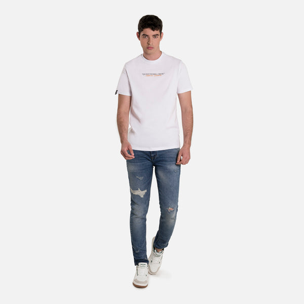 CAMISETA ESPECIAL ESTAMPADO LOCALIZADO COLOR BLANCO BLANCO