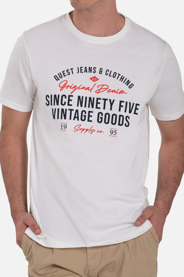 CAMISETA ESPECIAL ESTAMPADO LOCALIZADO COLOR IVORY