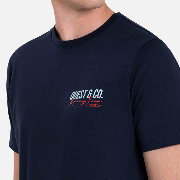 CAMISETA ESPECIAL ESTAMPADO LOCALIZADO COLOR AZUL NOCHE