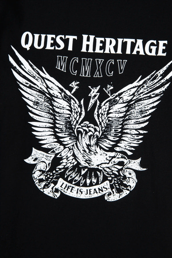 CAMISETA ESPECIAL ESTAMPADO LOCALIZADO COLOR NEGRO