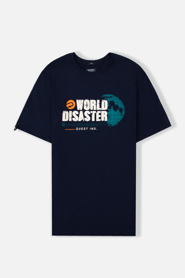 CAMISETA ESPECIAL ESTAMPADO LOCALIZADO COLOR AZUL OSCURO