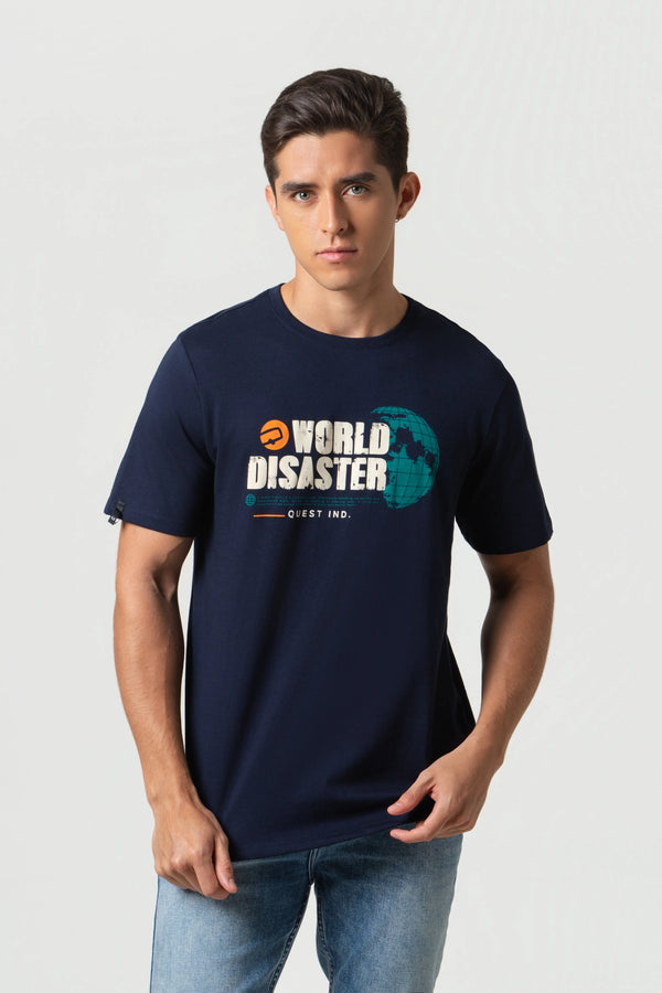 CAMISETA ESPECIAL ESTAMPADO LOCALIZADO COLOR AZUL OSCURO