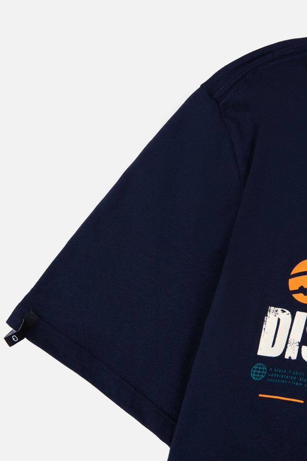 CAMISETA ESPECIAL ESTAMPADO LOCALIZADO COLOR AZUL OSCURO