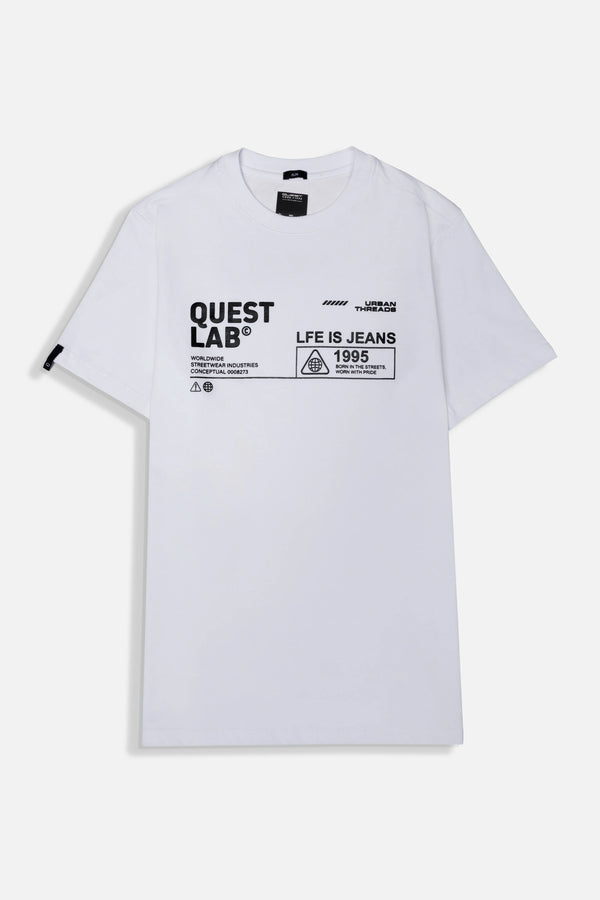 CAMISETA ESPECIAL ESTAMPADO LOCALIZADO COLOR BLANCO OPTICO
