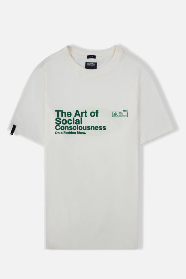 CAMISETA ESPECIAL ESTAMPADO LOCALIZADO COLOR IVORY