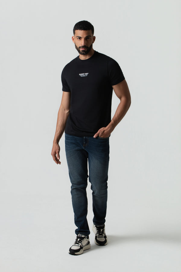 CAMISETA ESPECIAL ESTAMPADO LOCALIZADO COLOR NEGRO