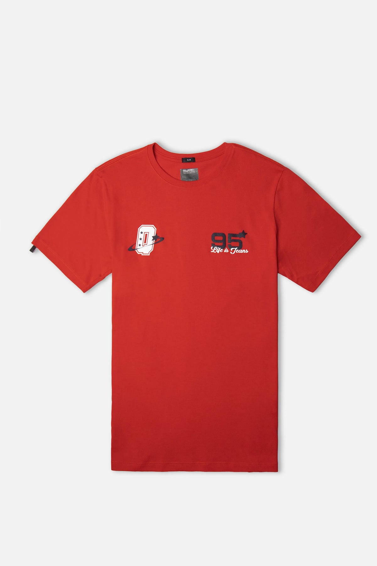 CAMISETA ESPECIAL ESTAMPADO LOCALIZADO COLOR ROJO