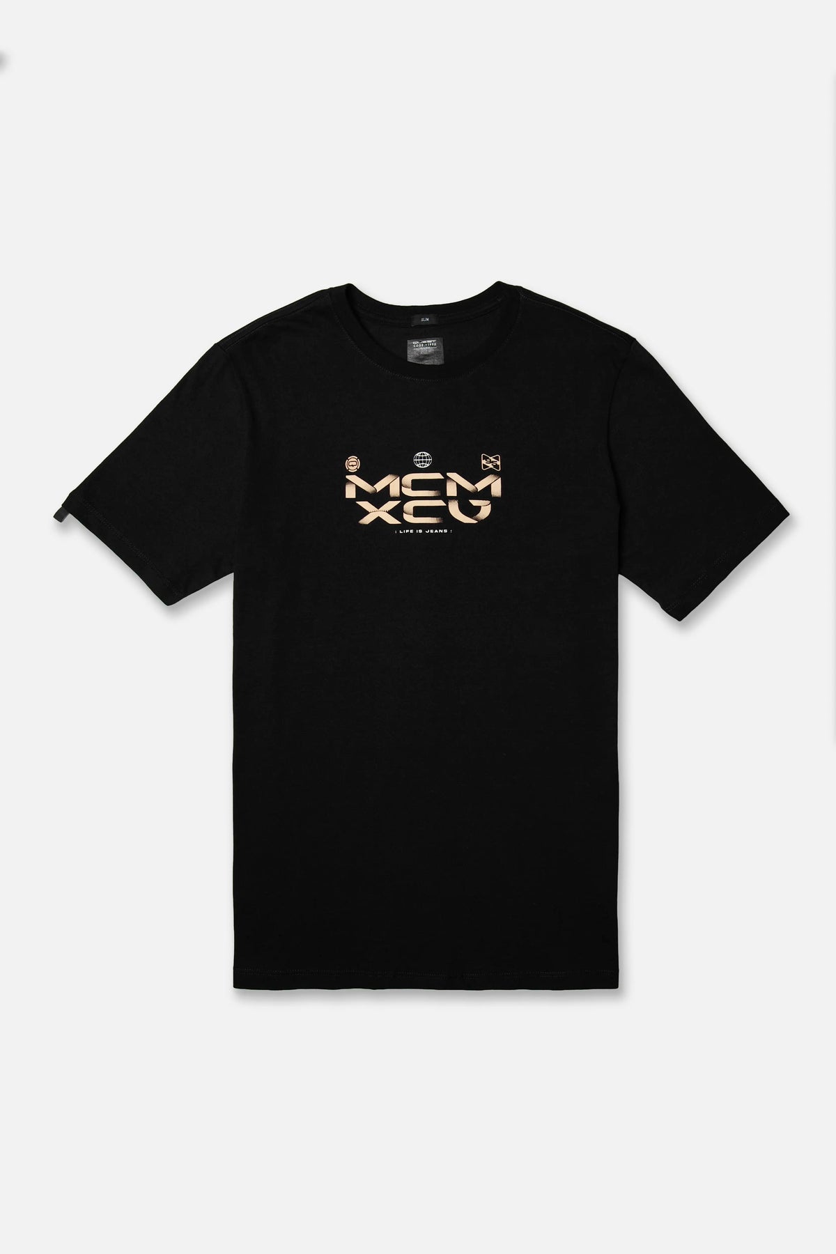 CAMISETA ESPECIAL ESTAMPADO LOCALIZADO COLOR NEGRO