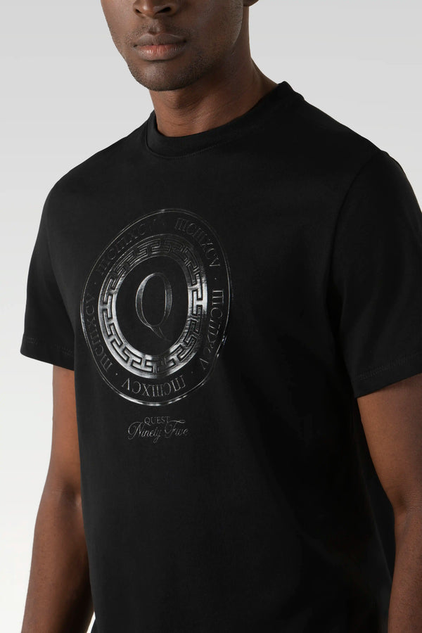 CAMISETA ESPECIAL ESTAMPADO LOCALIZADO COLOR NEGRO