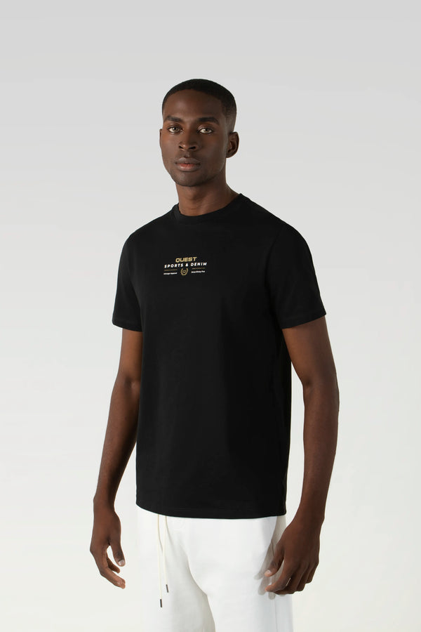 CAMISETA ESPECIAL ESTAMPADO LOCALIZADO COLOR NEGRO