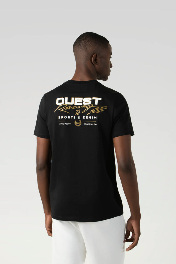 CAMISETA ESPECIAL ESTAMPADO LOCALIZADO COLOR NEGRO