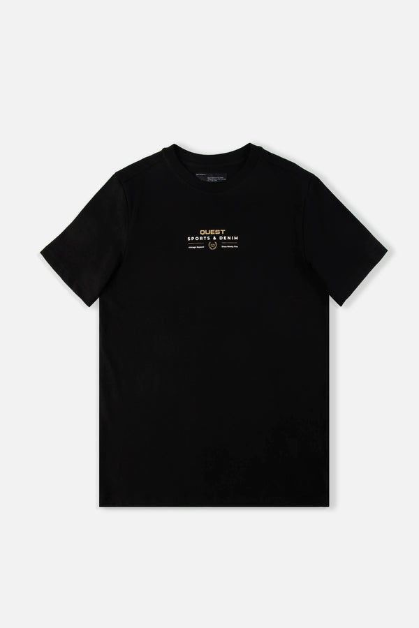 CAMISETA ESPECIAL ESTAMPADO LOCALIZADO COLOR NEGRO