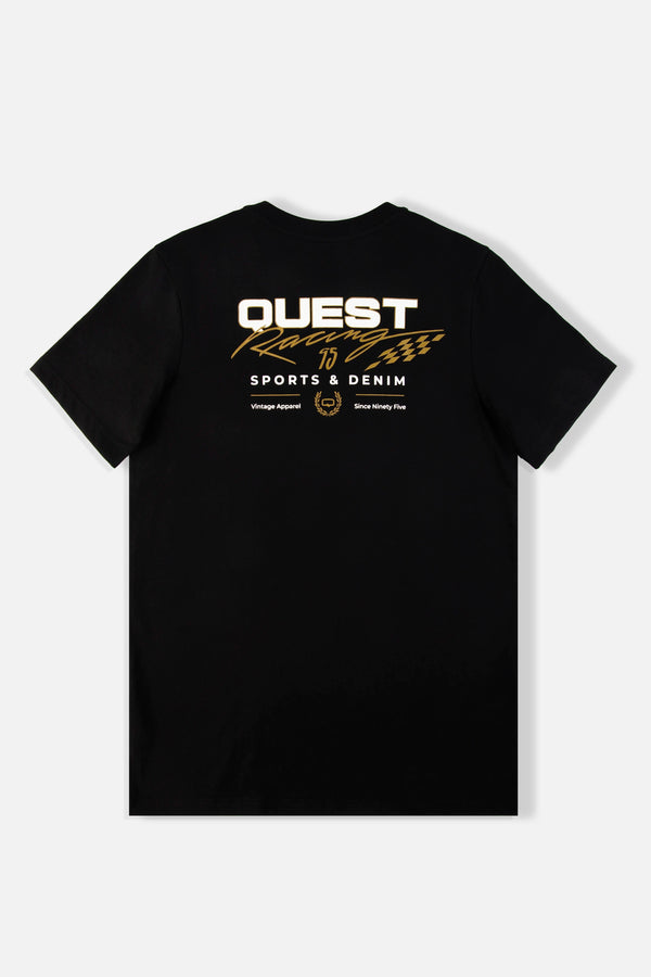 CAMISETA ESPECIAL ESTAMPADO LOCALIZADO COLOR NEGRO