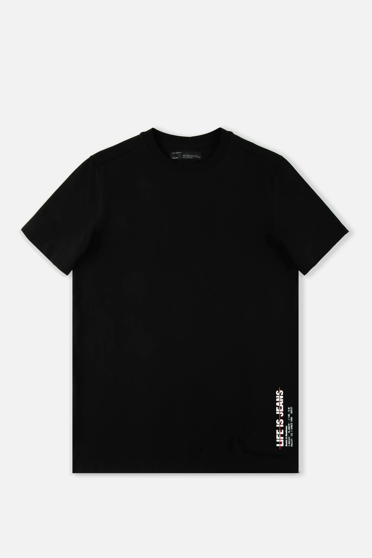CAMISETA ESPECIAL ESTAMPADO LOCALIZADO COLOR NEGRO