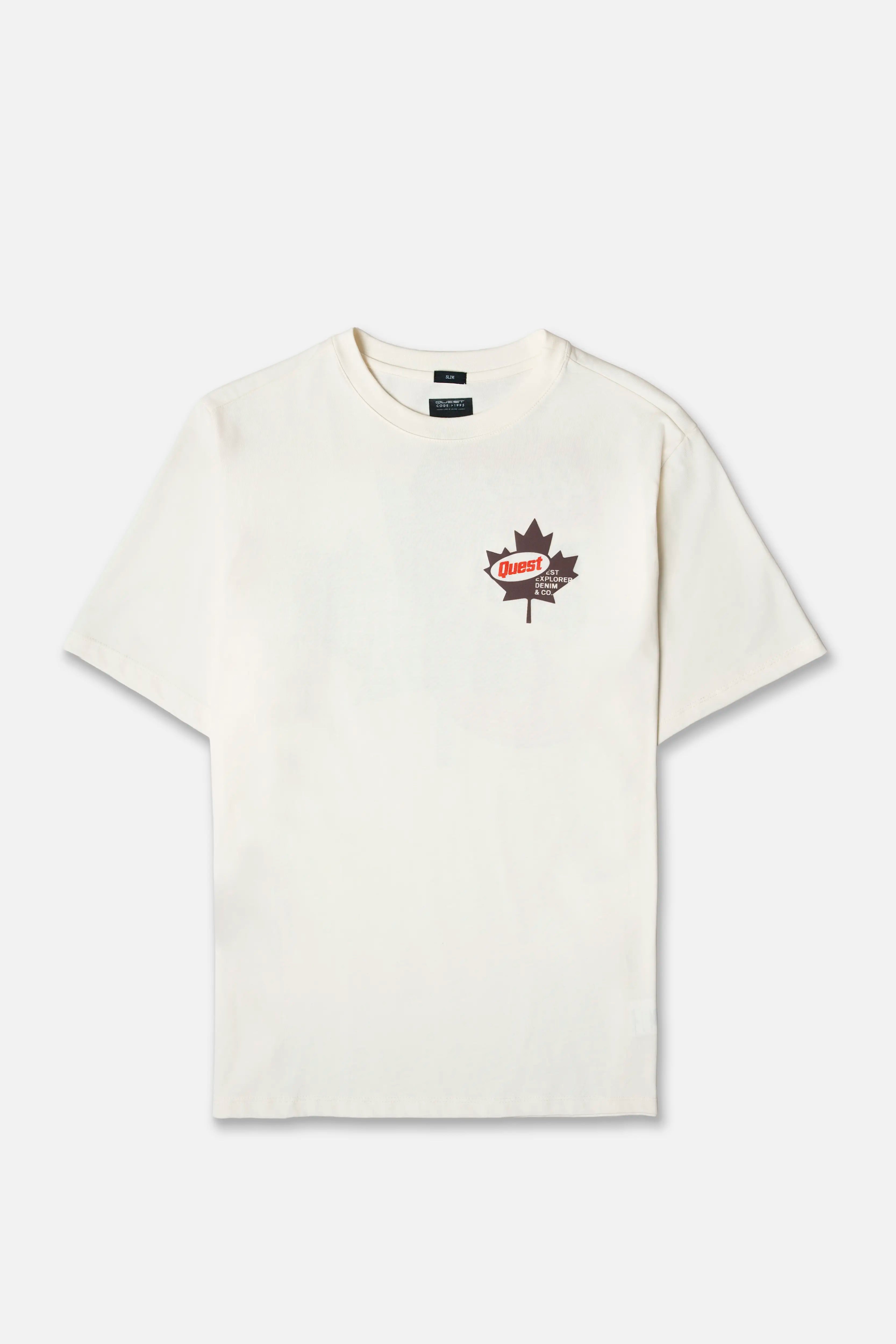 CAMISETA ESPECIAL ESTAMPADO LOCALIZADO COLOR IVORY