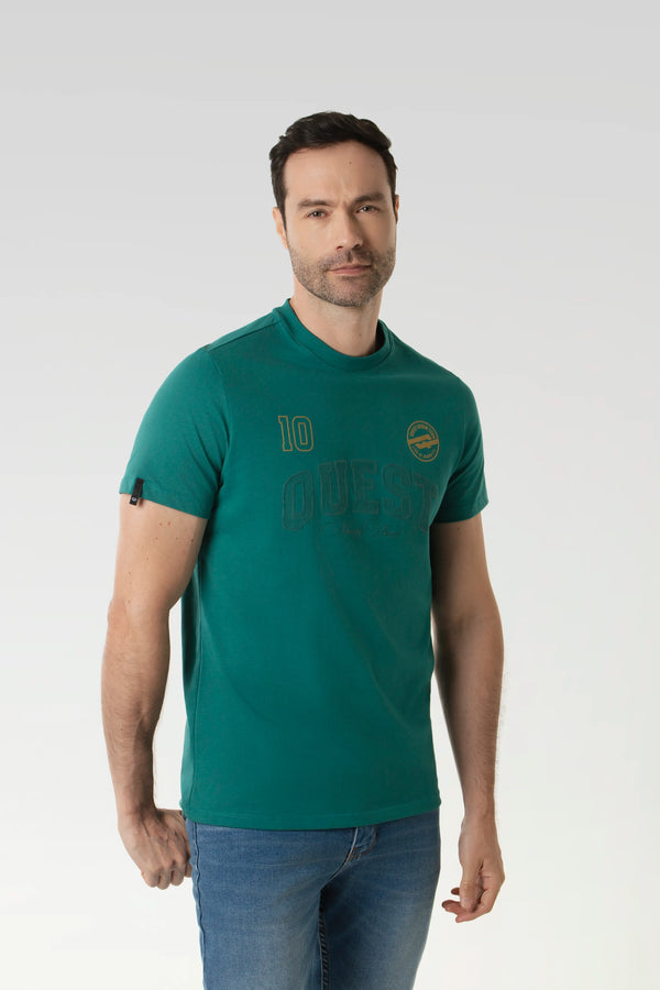 CAMISETA ESPECIAL ESTAMPADO LOCALIZADO COLOR VERDE STORM