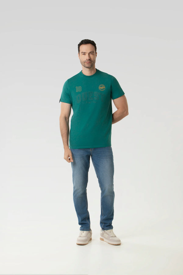 CAMISETA ESPECIAL ESTAMPADO LOCALIZADO COLOR VERDE STORM