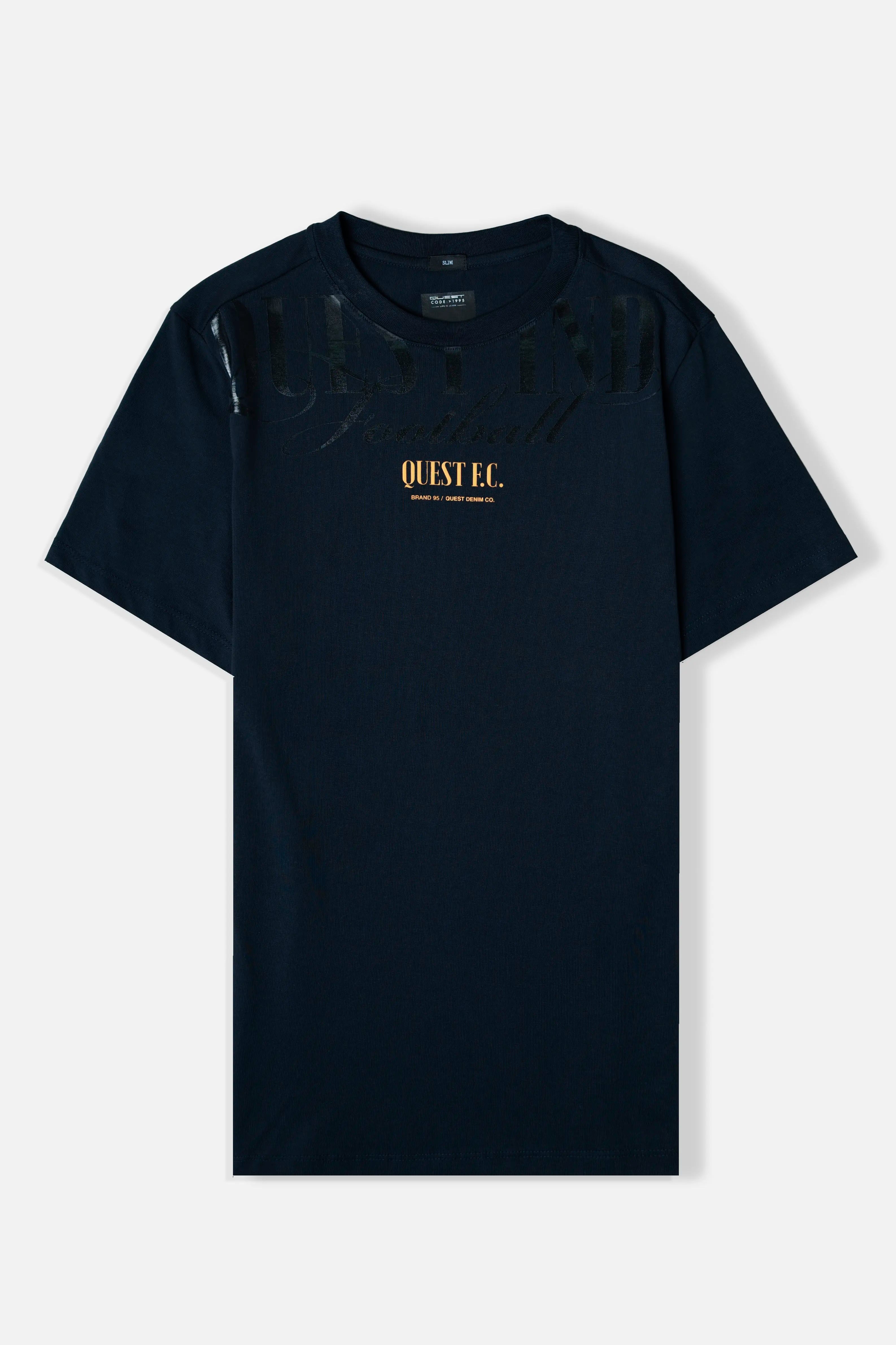 CAMISETA ESPECIAL ESTAMPADO LOCALIZADO COLOR AZUL OSCURO