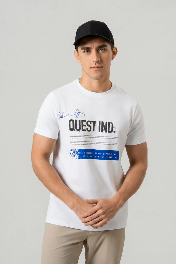 CAMISETA ESPECIAL ESTAMPADO LOCALIZADO COLOR BLANCO BLANCO