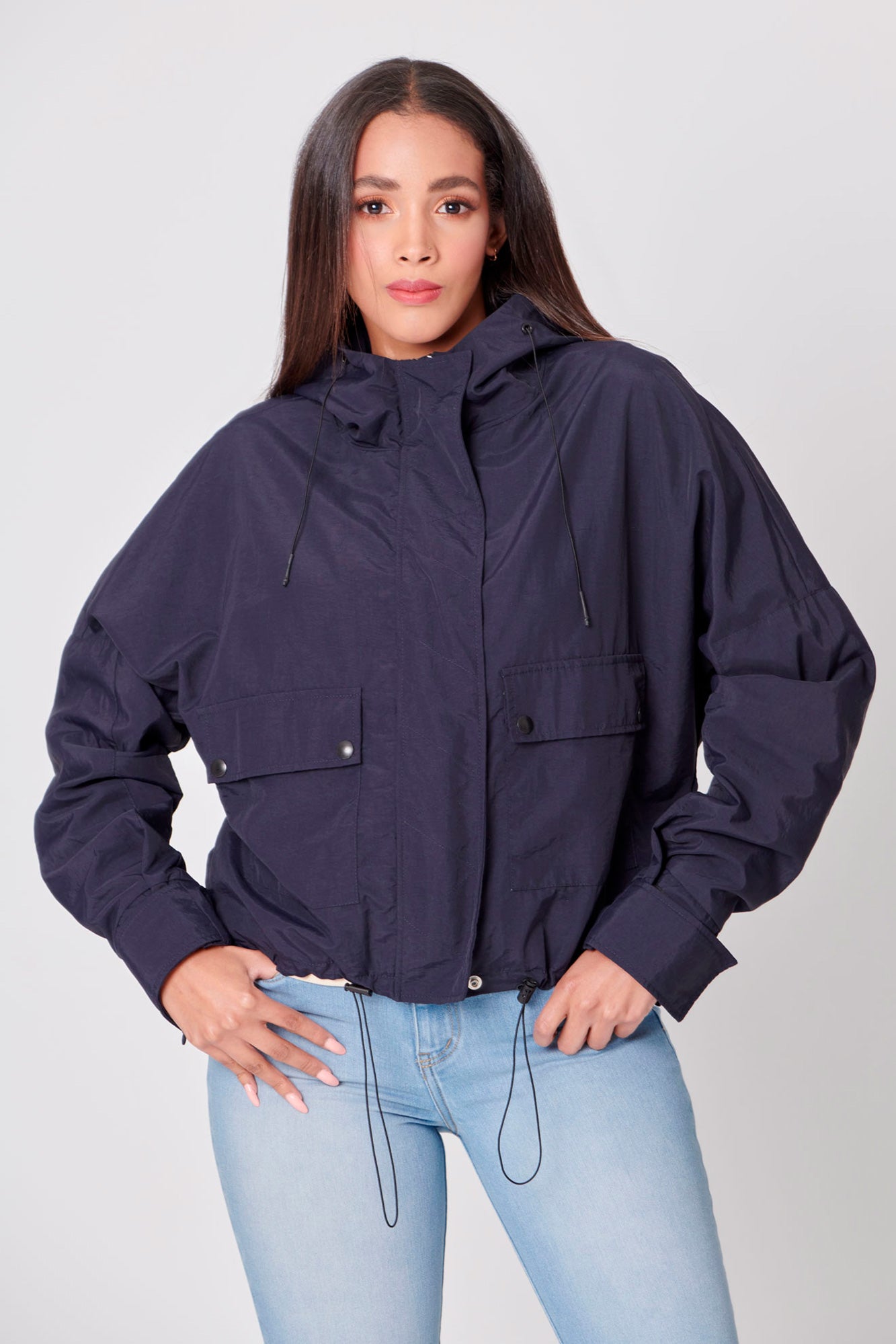 CHAQUETA PARKA COLOR AZUL OSCURO