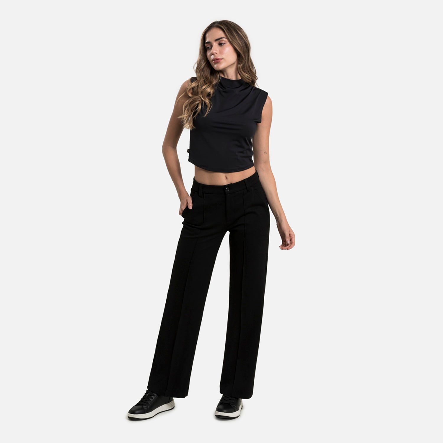 PANTALON CARGO COLOR NEGRO