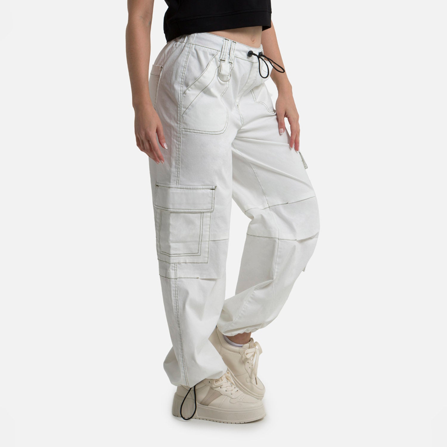 PANTALON CARGO COLOR IVORY