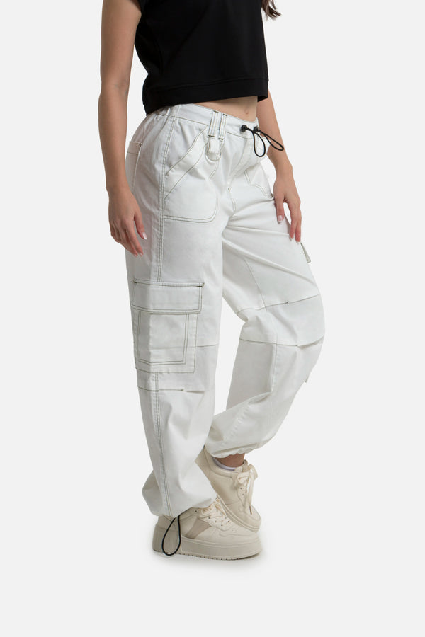 PANTALON CARGO COLOR IVORY