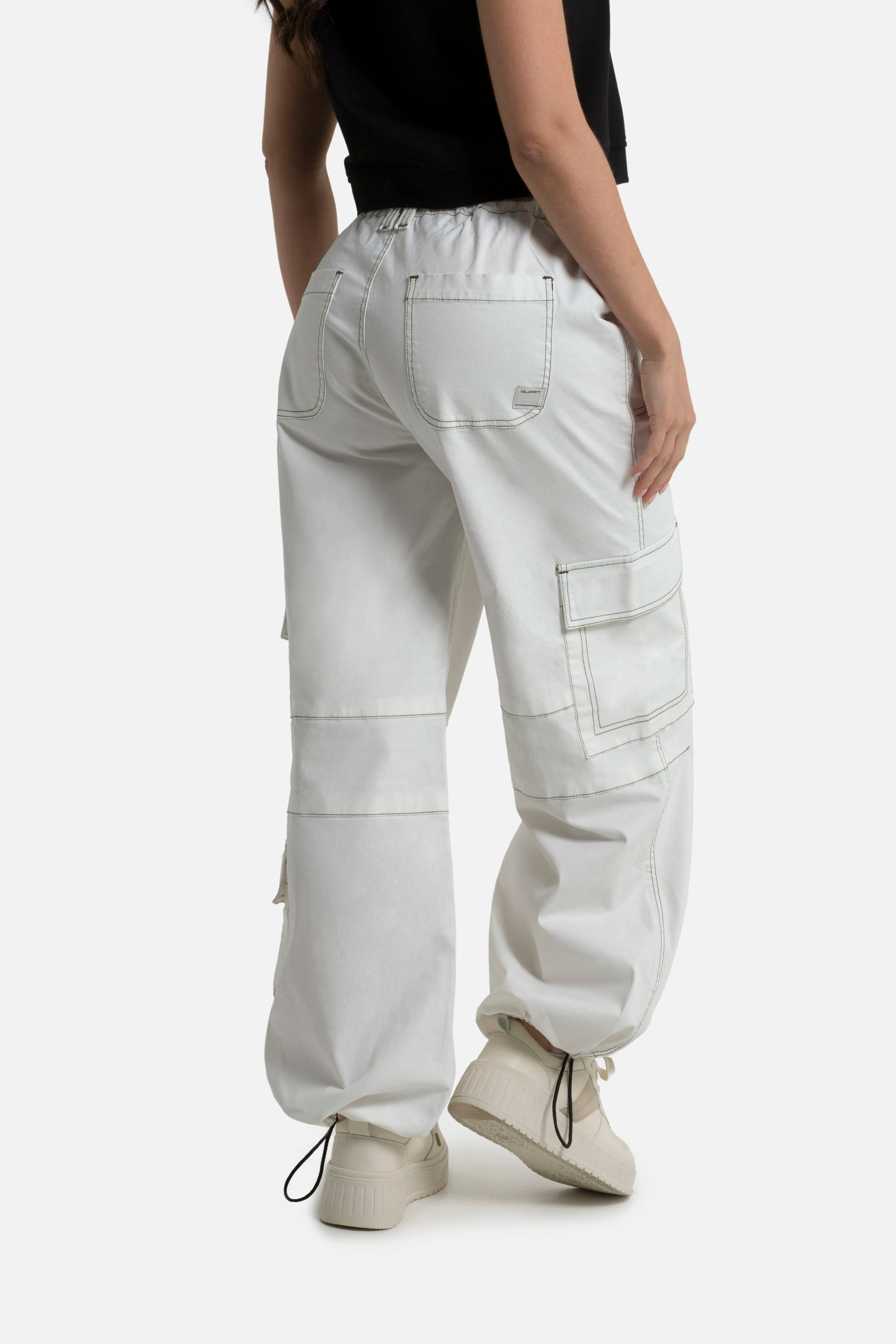 PANTALON CARGO COLOR IVORY