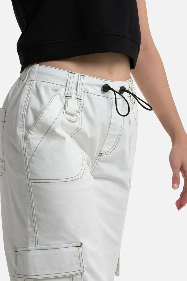 PANTALON CARGO COLOR IVORY