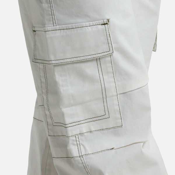 PANTALON CARGO COLOR IVORY