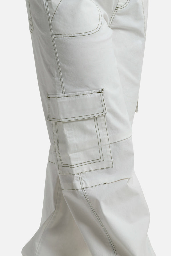 PANTALON CARGO COLOR IVORY