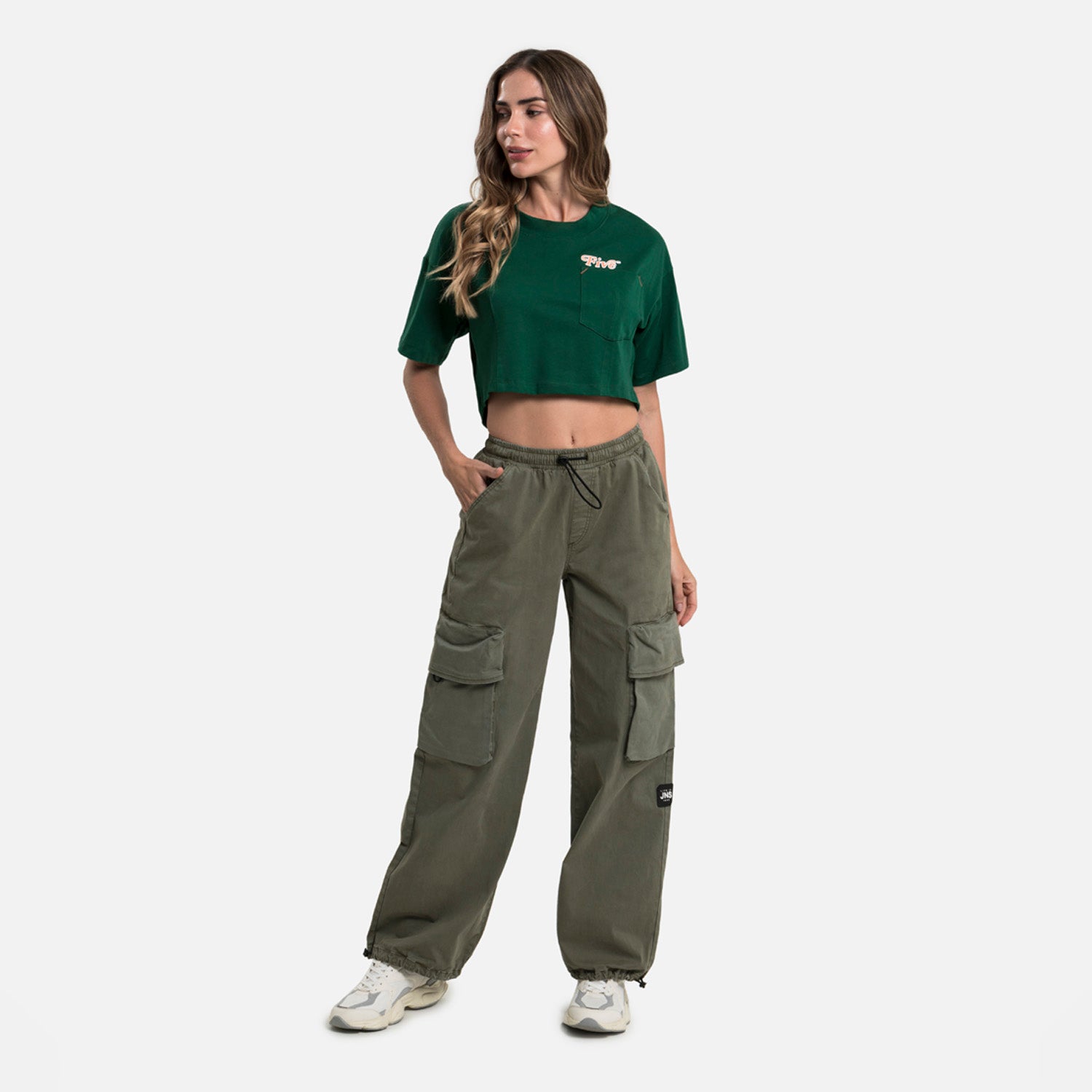 PANTALON CARGO COLOR VERDE IVY