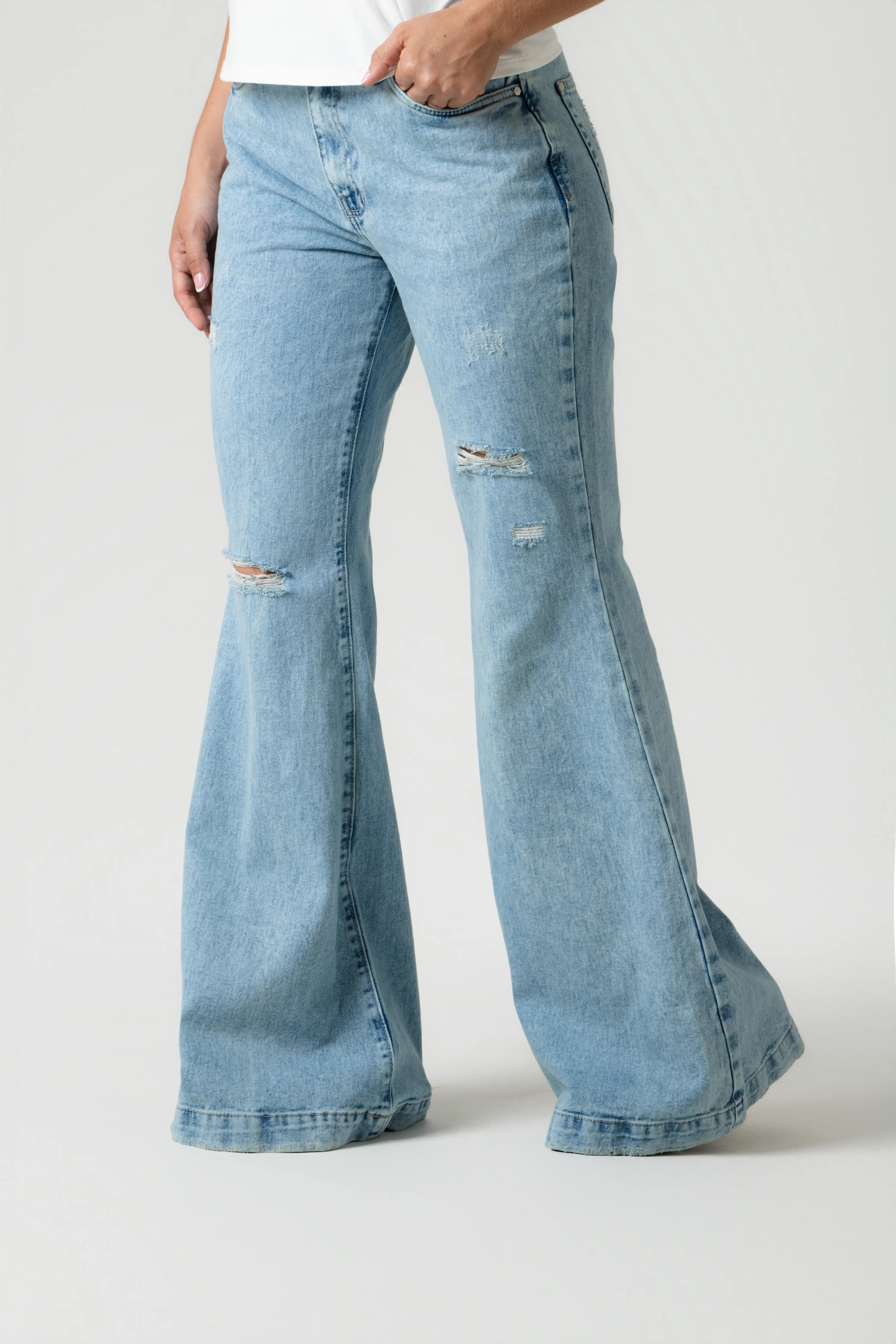 JEAN 5 BOLSILLOS COLOR AZUL CLARO