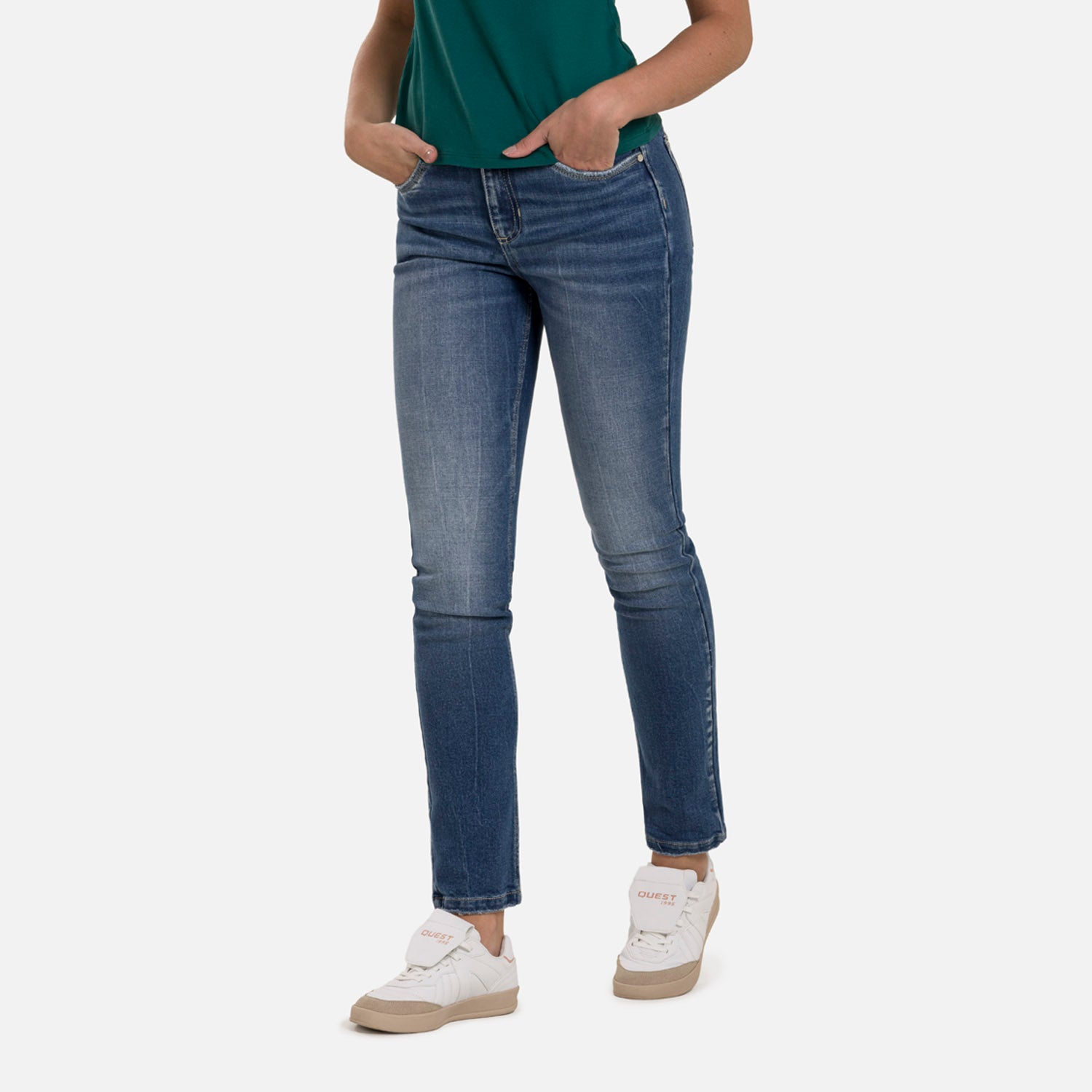 JEAN 5 BOLSILLOS COLOR AZUL MEDIO