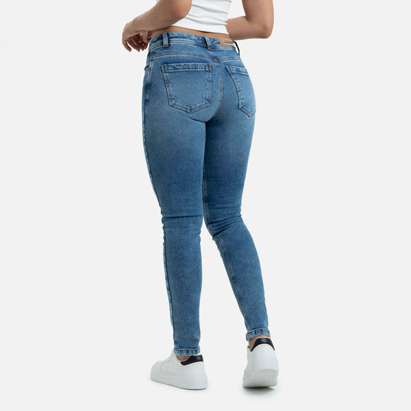 JEAN 5 BOLSILLOS COLOR AZUL MEDIO