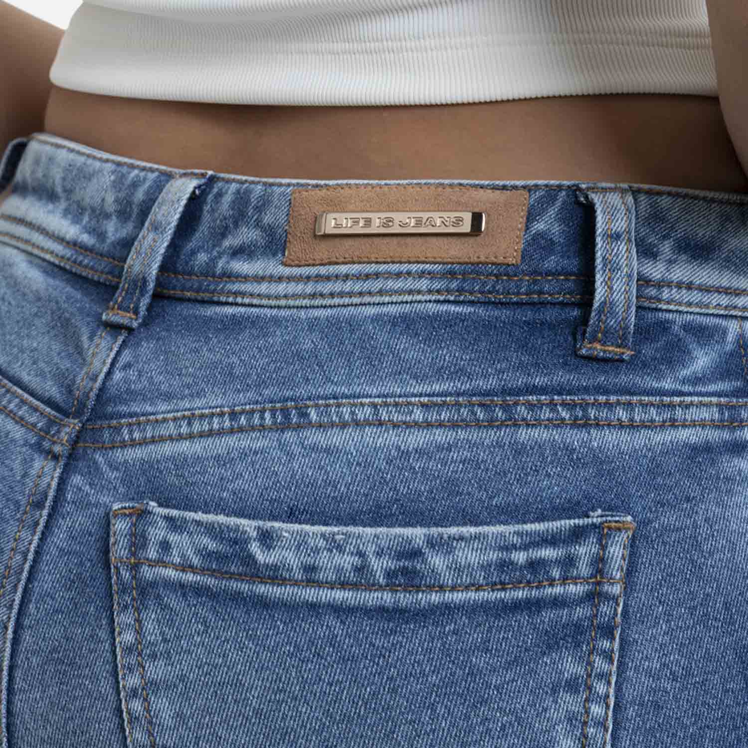 JEAN 5 BOLSILLOS COLOR AZUL MEDIO