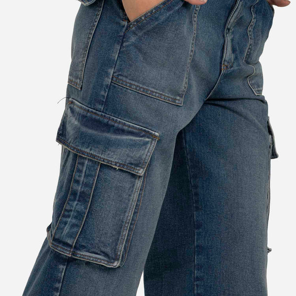 JEAN CARGO COLOR AZUL OSCURO